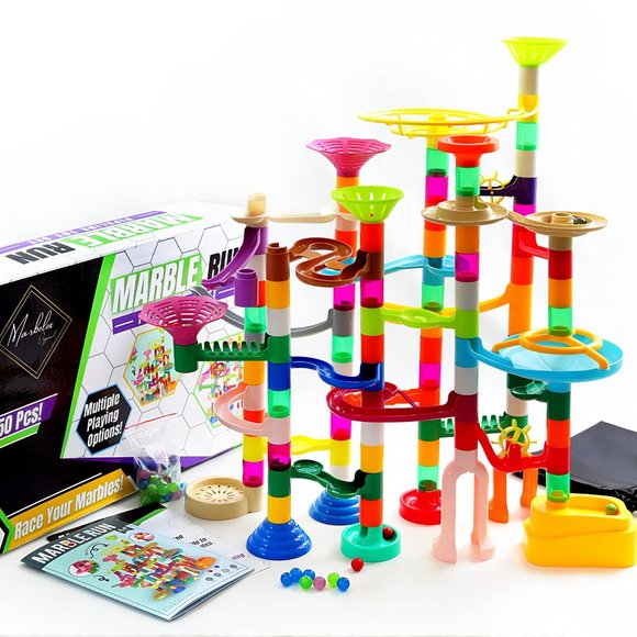 Marbolox Marble Run, 150 Pcs Pipeline Toy Set, Marble Run Toy Set for Kids, 24 M - Picture 2 of 7